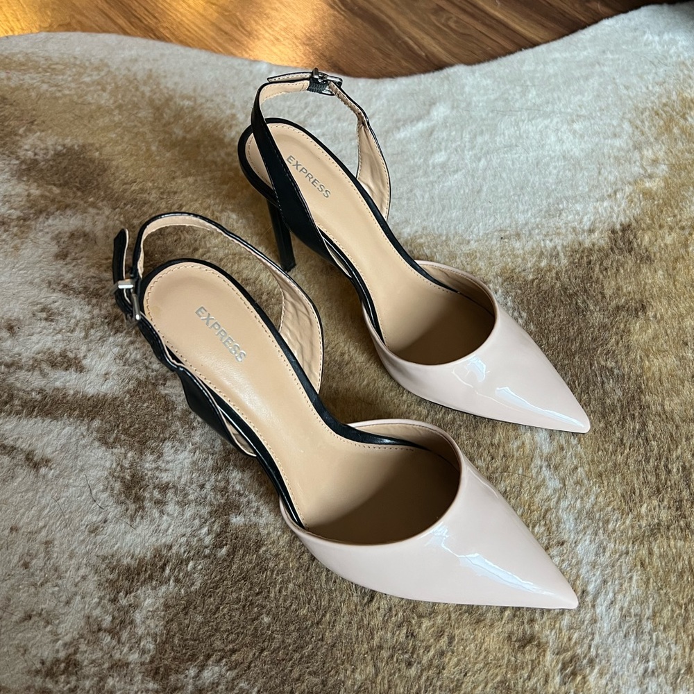 Faux Leather, Pointed Toe Express Heels